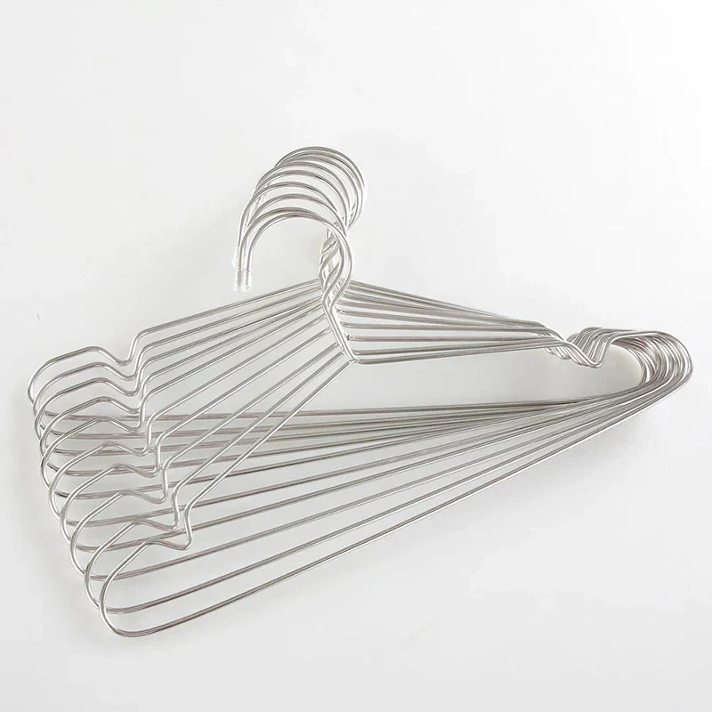 10pcs/set Clothes Hangers Stainless Steel Clothing Drying Rack