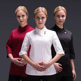 Women Restaurant Clothes Chef Waitress Jacket Work Uniform