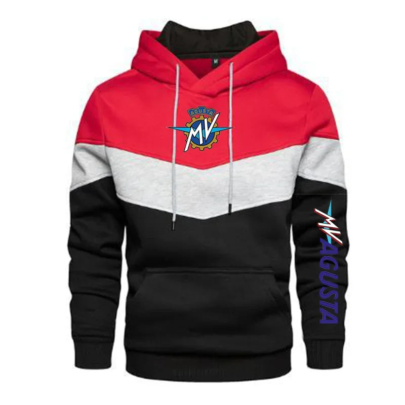 New Spring Autumn Men's Patchwork Color MV Agusta