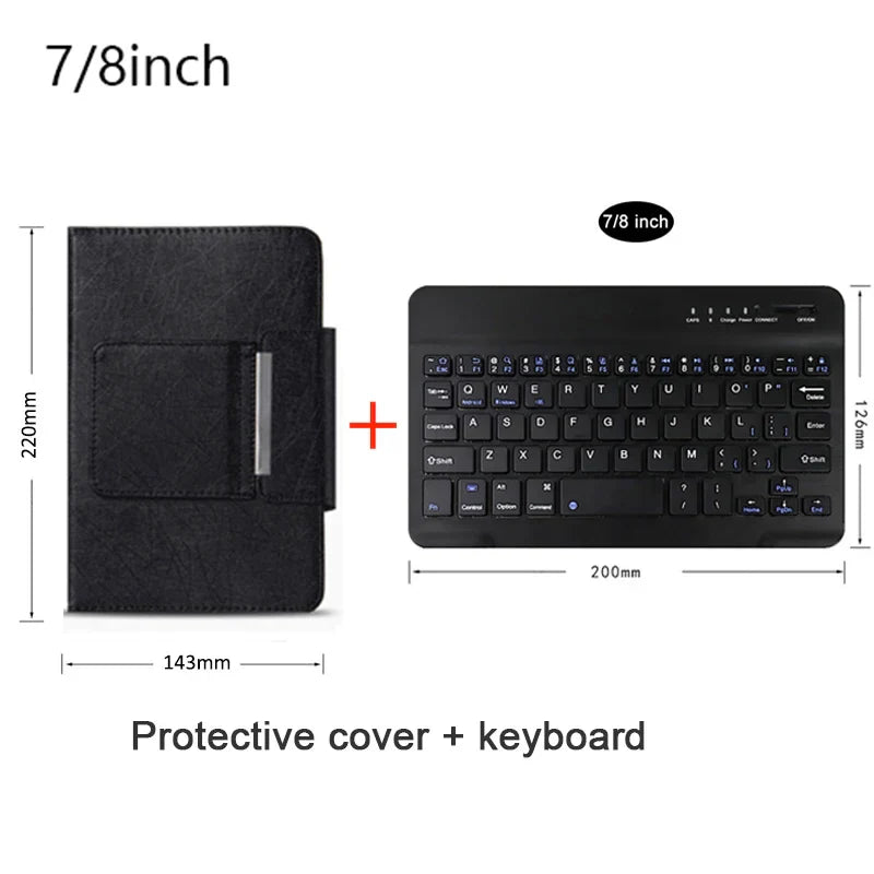 Universal Wireless Bluetooth Keyboard with Leather Case Stand