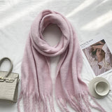 Luxury Cashmere Bright Solid Color Women Scarf Winter