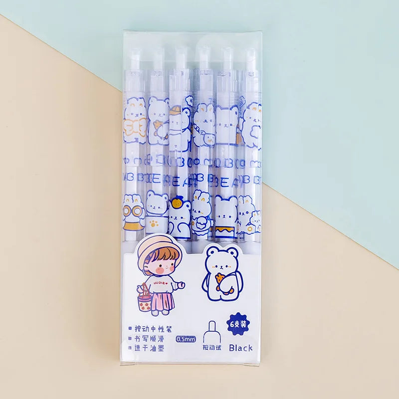 6PCS Cute Game Genshin Impact 0.5mm Gel Pens