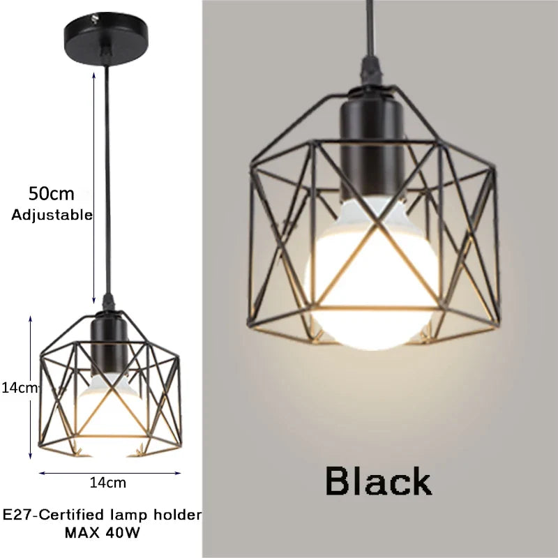 Pendant Lights E27 Hanging Lamp Iron Body Indoor