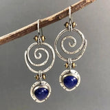 Bohemian Water Drop Blue Stone Earrings for Women