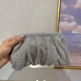 2023 Luxury Ruched Evening Clutch Bag Designer Diamonds