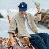 Double Pockets Shirts for Men Vintage Japan Baggy