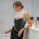 Women Body Chain Sexy Pearl Body Bra Chain