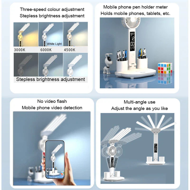 Rechargeable Table Lamp for Study, Desk Lamp Reading