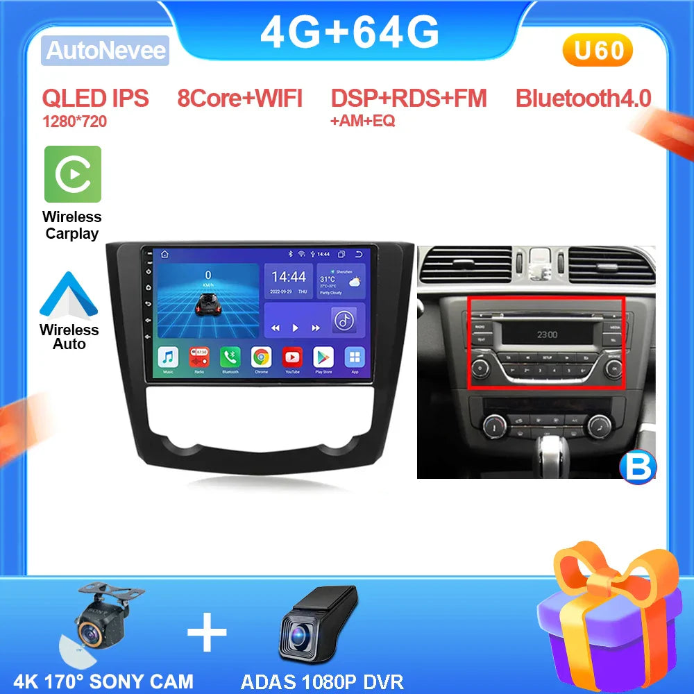 9" CarPlay Android Radio for Renault Kadjar (2015-2019)