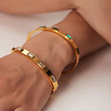 Youthway 18k Gold Stainless Steel Bangles Winter Stacking