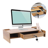 Wood Monitor Riser with Drawer Computer/Laptop/PC Stand