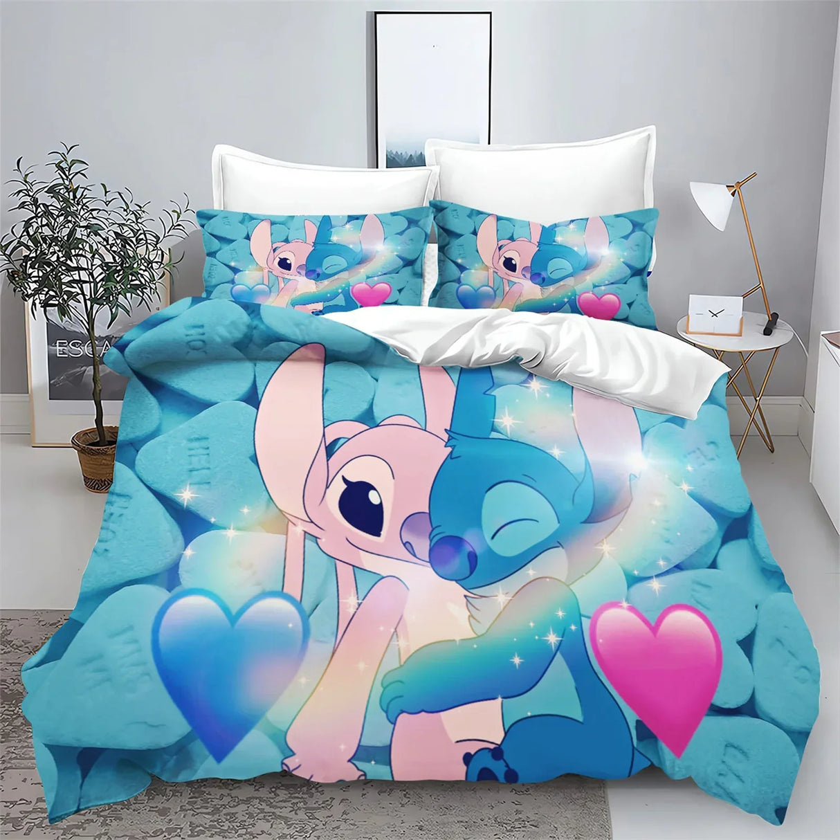 Stitch Bedding Set Cute Printed Cartoon Quilt Cover