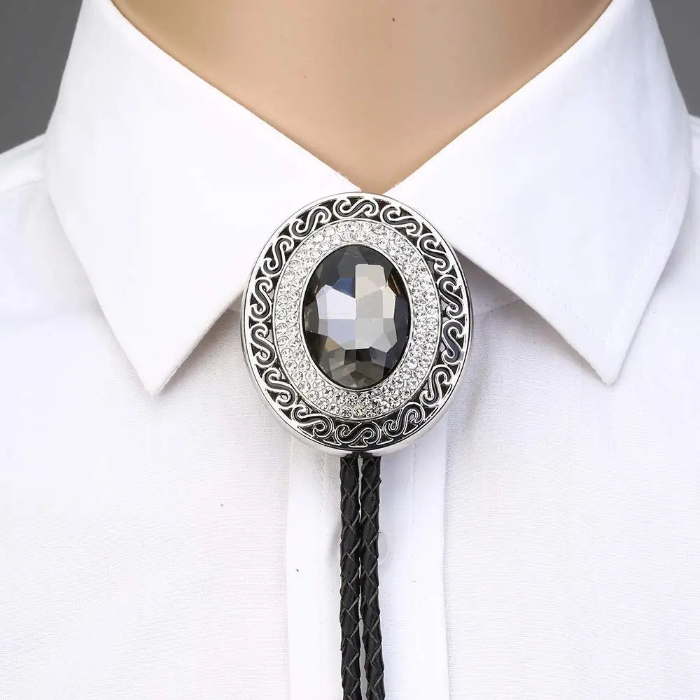 Western denim Bolo Tie crystal diamond tie fashion