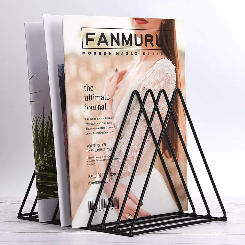 1Pc Nordic Iron Art Triangle Bookcase Ins Style