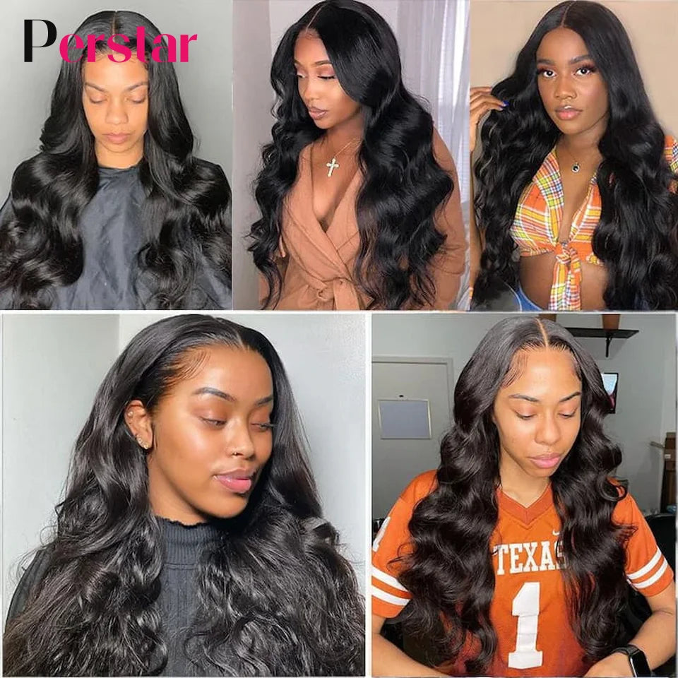 Perstar Human Hair Bundles With Closure Brazilian Body