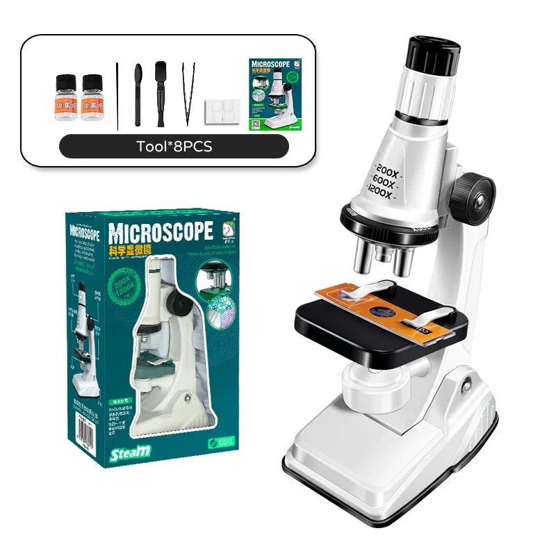 Children Science Biological 200x 600x 1200x Pocket Microscope