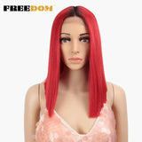 FREEDOM Synthetic Lace Wig Short Bob Straight Middle