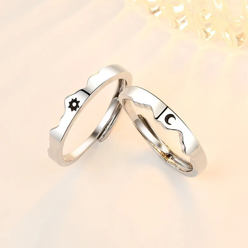 12pcs New Couple Ring Set Minimalist Zircon Moon