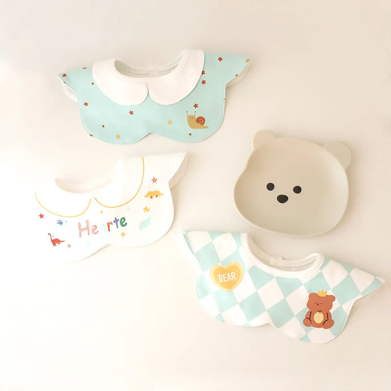 3Pcs Set INS Korean Style Baby Cotton Bibs