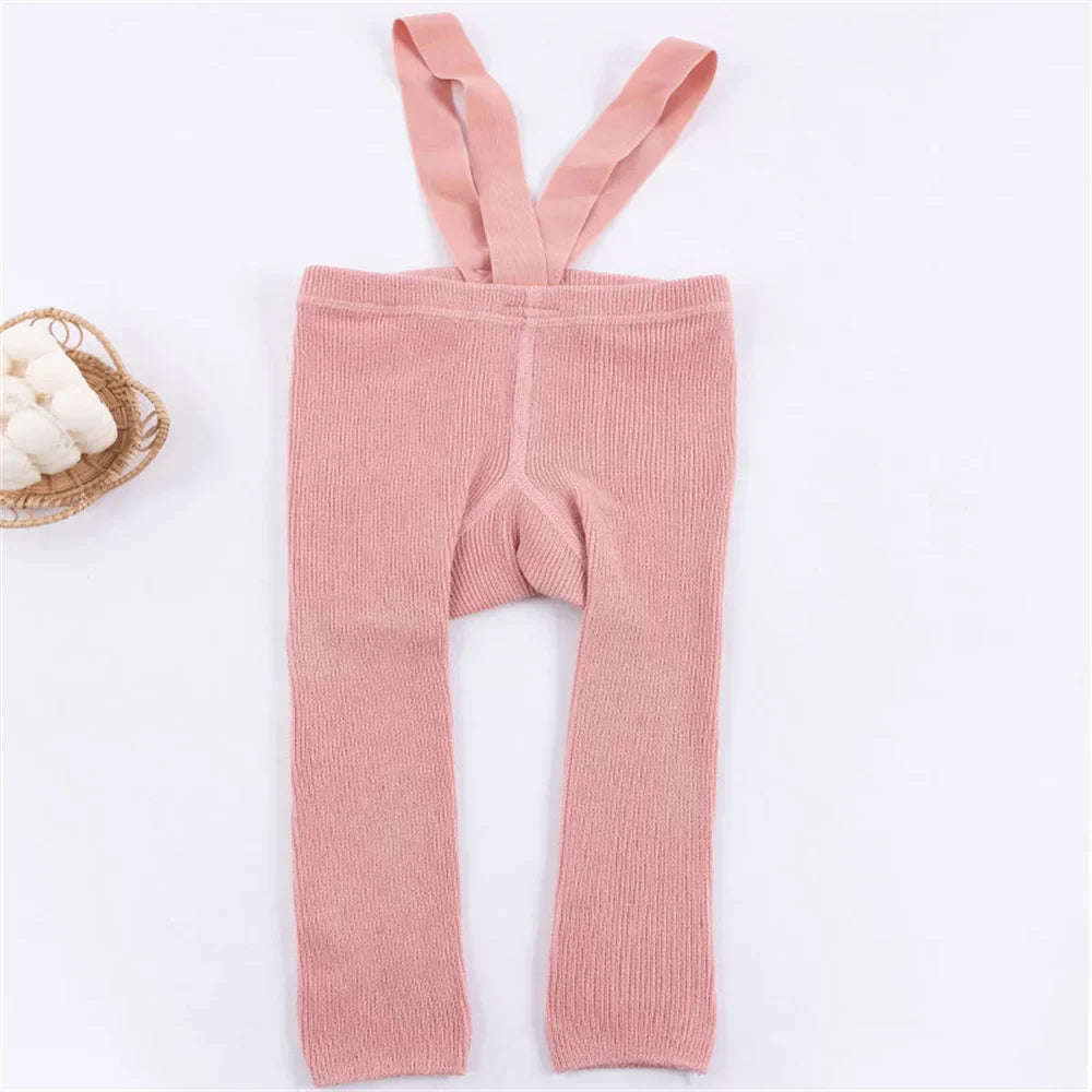 Newborn Baby Tights with Suspender Knitted High Waisted