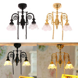 1:12 Dollhouse Miniature LED Lamp Ceiling Lamp Chandelier