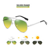Fashion Pilot Sunglasses For Men Polarized Photochromic Day