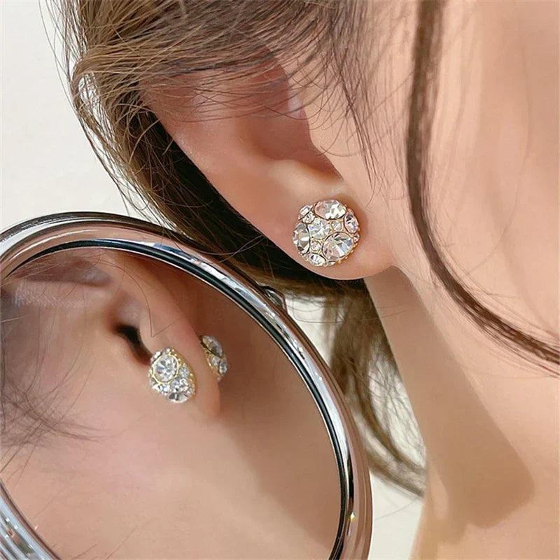 Weight Loss Magnet Earring Zircon Crystal Strong Magnetic