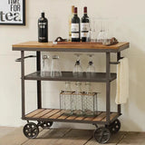 Kitchen Island Table Trolley Rolling Utility Outdoor Serving