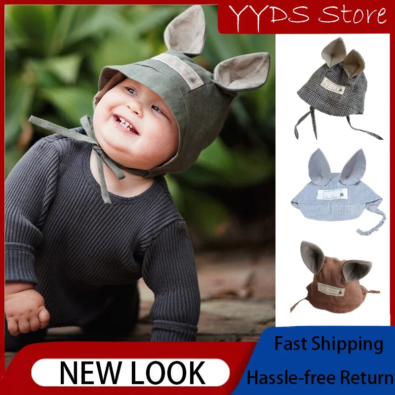 Baby Animal Ears Cute Fisherman Cap Breathable Linen