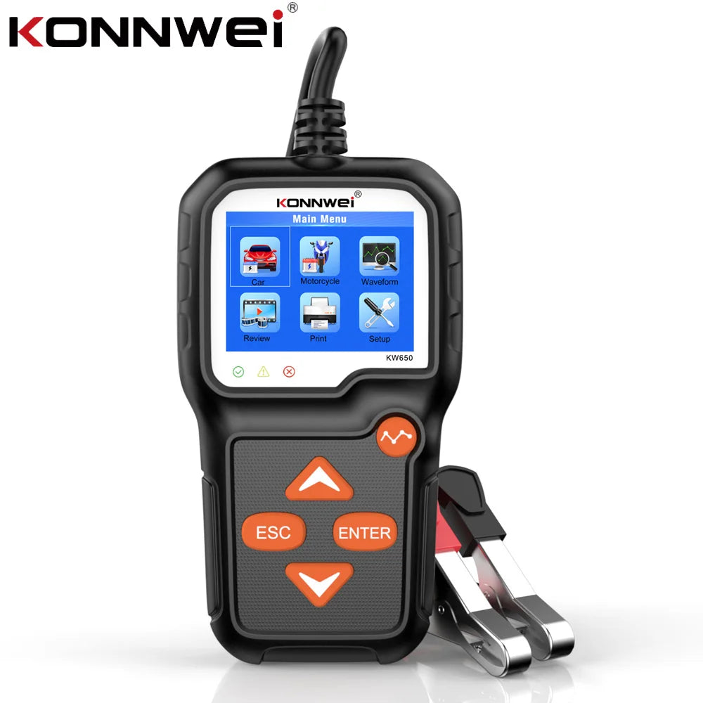 KONNWEI KW650 Car Motorcycle Battery Tester 12V 6V