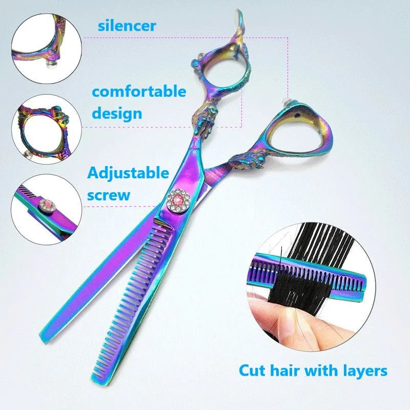 Colorful Hairdressing Scissors Set, Hair Cutting Scissors, Hair