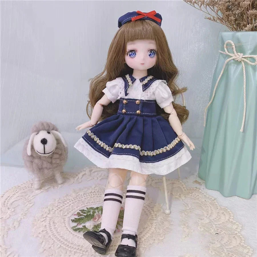 BJD Girl Dolls 30cm Kawaii Points Joint Movable