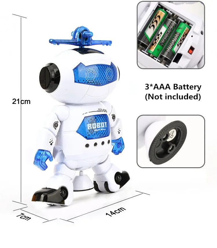 Kids Music Robot Toys Rotating Dance With LED