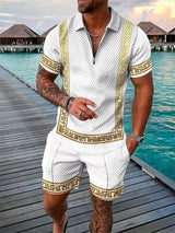 Summer Brand Tracksuit Solid Color Male Shorts Suit