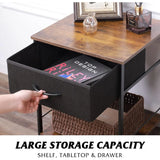 Nightstand Set of 2, End Table with Fabric