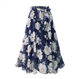 Plus Size Print Floral Skirt Women 2023 Summer