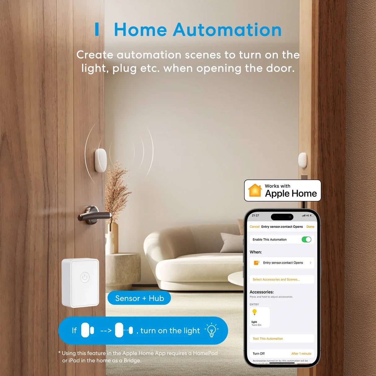 Meross HomeKit WiFi Smart Door Sensor Window Open