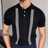 Men's Summer Short Sleeve Polo Shirts Knitted Business