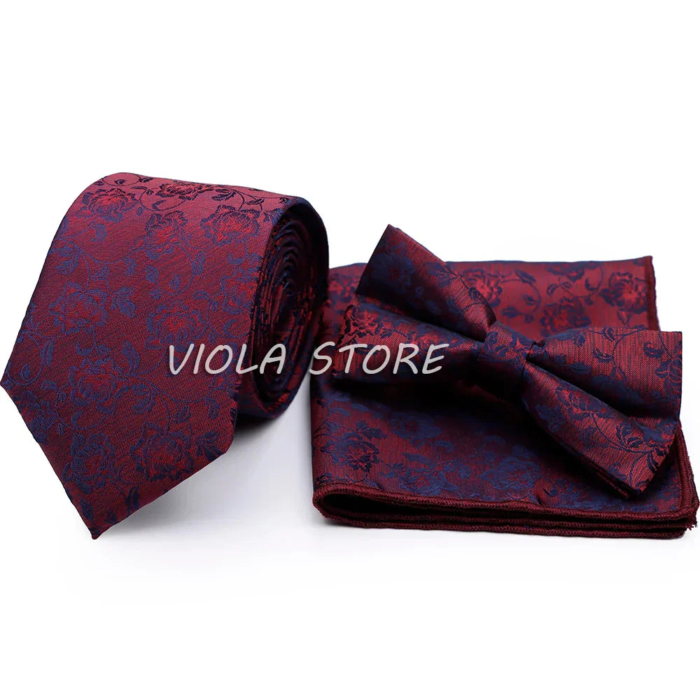 45 Color Paisley Geometry Striped 7.5cm Tie Set