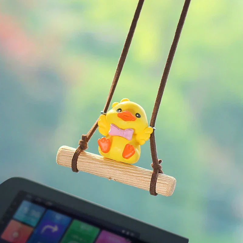 Cartoon Cute animated car accessories Swinging Duck pendant