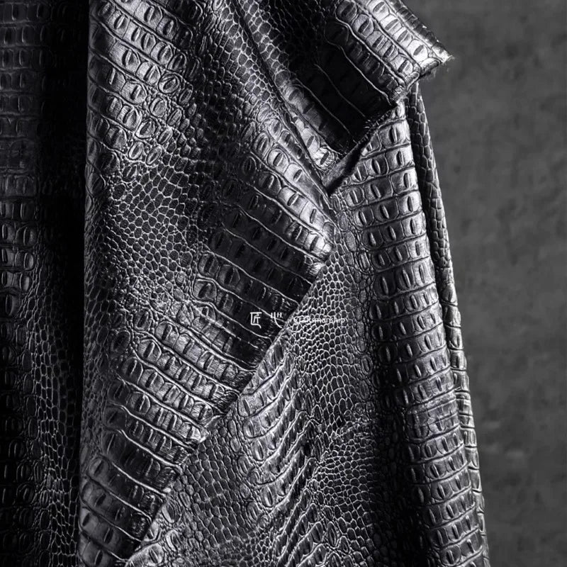 Leather Fabric Black Crocodile Pattern Leather Bag PU