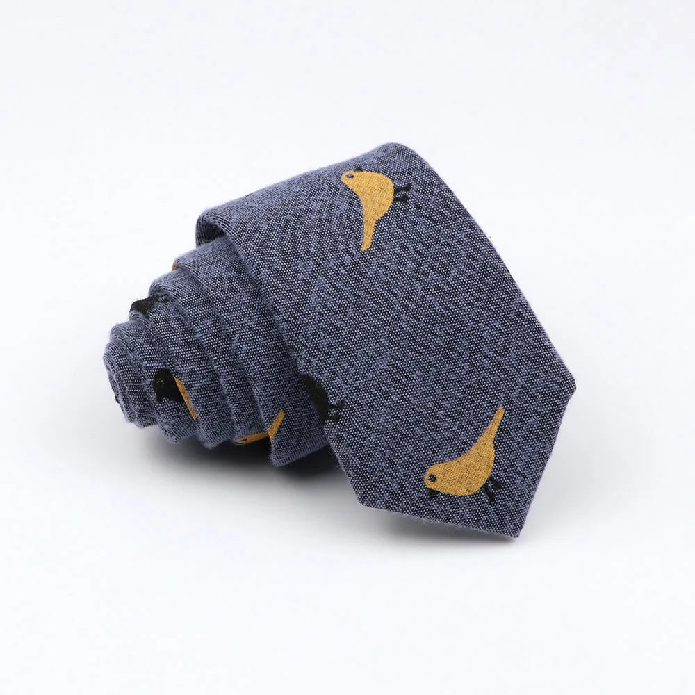 Mens Ties 6cm Classic Cotton Handmade Skinny Neck