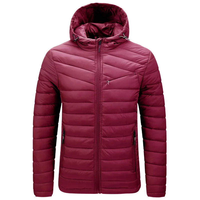 Men's Autumn Jacket Zip Lightweight Windbreaker Hooded Parka