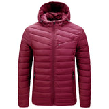 Men's Autumn Jacket Zip Lightweight Windbreaker Hooded Parka
