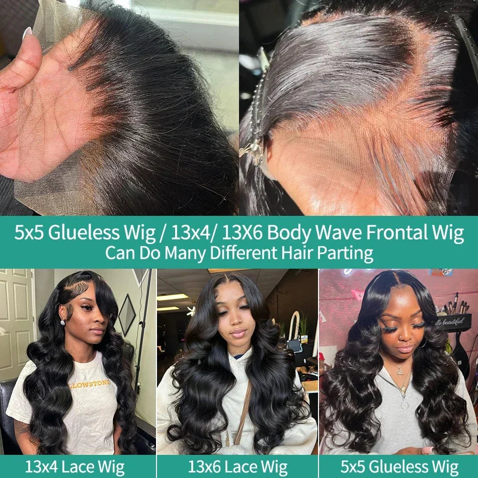 220% Body Wave 13x6 HD Transparent Lace Frontal