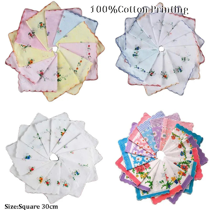 Fashion lace 100%cotton printed Handkerchiefs baby Handkerchief children