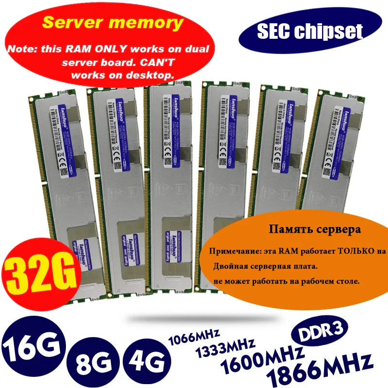 lanshuo 16GB 8GB 4GB DDR3 PC3 1066Mhz 1333Mhz