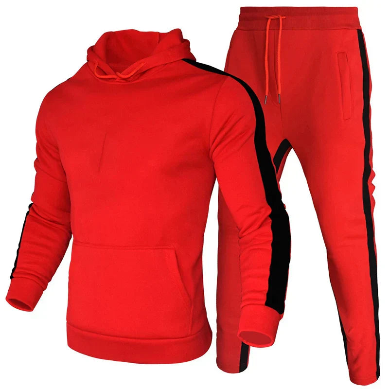 Mens Fashion Tracksuit Hoodies and Black Sweatpants High