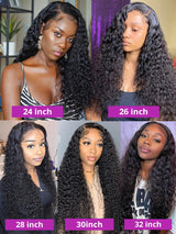 40 50 Inch Deep Wave Frontal Wig Transparent