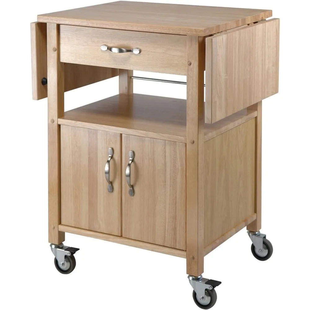 Kitchen island trolley, with storage cabinets, rolling kitchen